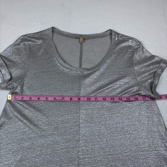 BORDEAUX Anthropologie Women’s XS Silver Metallic Swing Dress Tunic A-Line Top - Picture 10 of 13